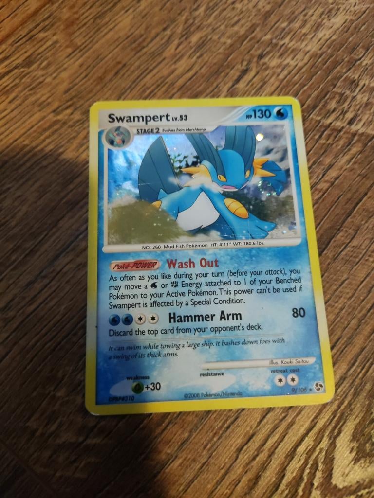 Swampert Holo - Great Encounters 9/106, Ophalen of Verzenden, Gebruikt, Losse kaart, Foil