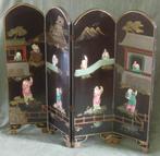 Nr H196: Antiek zwart beschilderd mini kamerschermpje, Antiek en Kunst, Ophalen of Verzenden