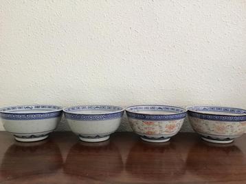 4 x chinese rijst kommen, schaaltjes. beschikbaar voor biedingen