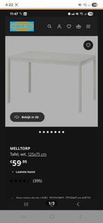 IKEA Melltorp Eettafel Wit 125x75 cm, Huis en Inrichting, Tafels | Eettafels, Gebruikt, 100 tot 150 cm, Vijf personen of meer