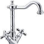 Nostalgische keukenkraan Ancona Retro, tweeknops, chroom, Verzenden, Nieuw