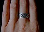 Zilveren 925 zilver ring mooi diep patroon mt 17.25 of 21.75, Verzenden, Nieuw, Dame of Heer, Zilver