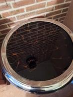 Vintage Bijzettafel met Glazen Blad, Ophalen, Gebruikt, 50 tot 100 cm, Glas