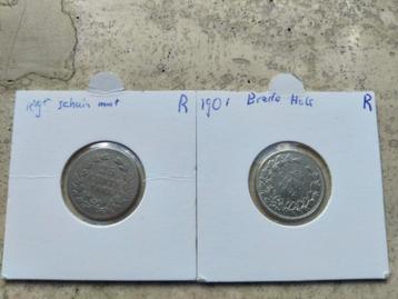 25 cent 1895 schuin mmt 25 cent 1901 brede hals beschikbaar voor biedingen
