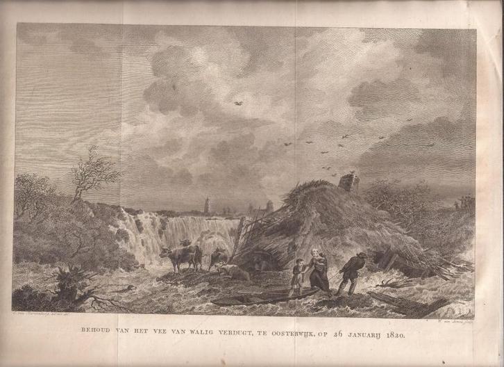Behoud van het vee van Walig Verdugt Oosterwijk 26 jan. 1820, Antiek en Kunst, Kunst | Etsen en Gravures, Ophalen of Verzenden