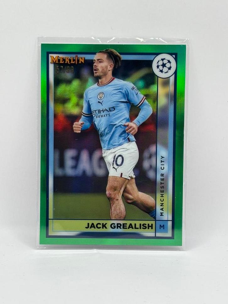 Jack Grealish - Topps Merlin - /99 - Manchester City, Verzamelen, Sportartikelen en Voetbal, Zo goed als nieuw, Poster, Plaatje of Sticker
