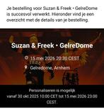 2 tickets Suzan & Freek, Tickets en Kaartjes, Twee personen, Mei