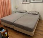 Box spring bed + matrassen, Huis en Inrichting, Slaapkamer | Bedden, Ophalen, Gebruikt, Beige, Tweepersoons