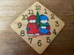 Houten klok ( leren klok kijken ) merk:sio amsterdam, Kinderen en Baby's, Speelgoed | Educatief en Creatief, Ophalen of Verzenden