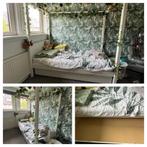 Mooi wit hemelbed, Ophalen, 85 tot 100 cm, Zo goed als nieuw, Matras