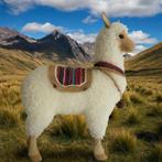 Decoratieve knuffel lama met bel en kleedje - 42x15x51 cm, Ophalen of Verzenden, Zo goed als nieuw, Overige typen