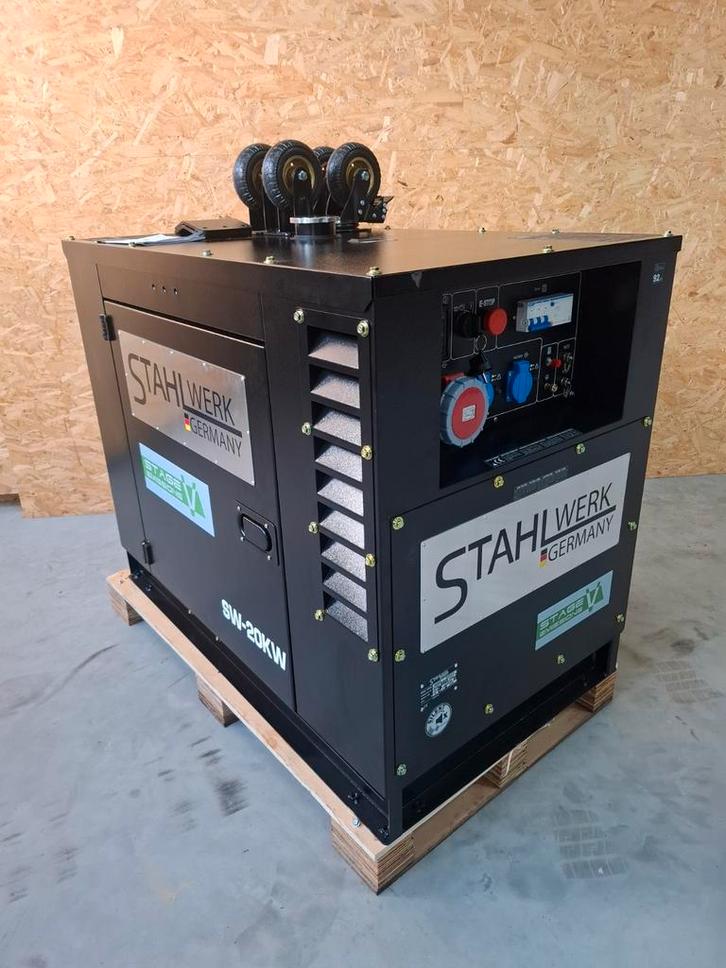 Stahlwerk SW-20KW Generator - nieuw!, Doe-het-zelf en Verbouw, Aggregaten, Nieuw, Dieselolie, 10 tot 30 kVA, Elektrisch startend