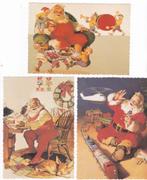 3x Coca-Cola Kerstman -Heruitgave van 3 vintage kaarten-, Verzamelen, Verzenden, 1960 tot 1980, Ongelopen, Feest(dag)