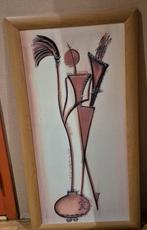 Abstract Afrikaans Schilderij Ingelijst, Antiek en Kunst, Kunst | Schilderijen | Modern, Ophalen of Verzenden