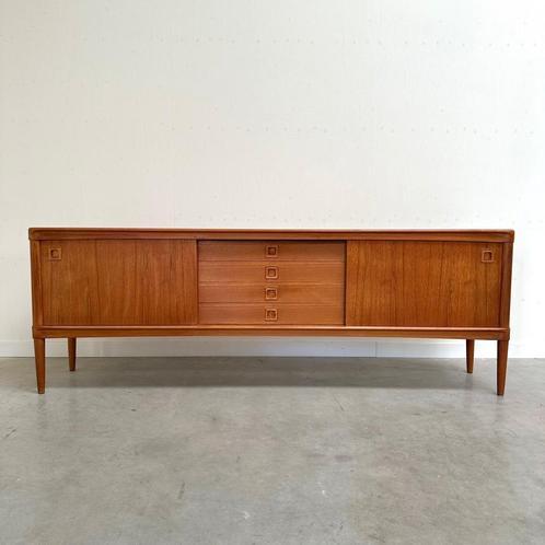 Deens design dressoir jaren 60 70 80 vintage, Huis en Inrichting, Kasten | Dressoirs, Gebruikt, 200 cm of meer, 25 tot 50 cm, Met lade(s)