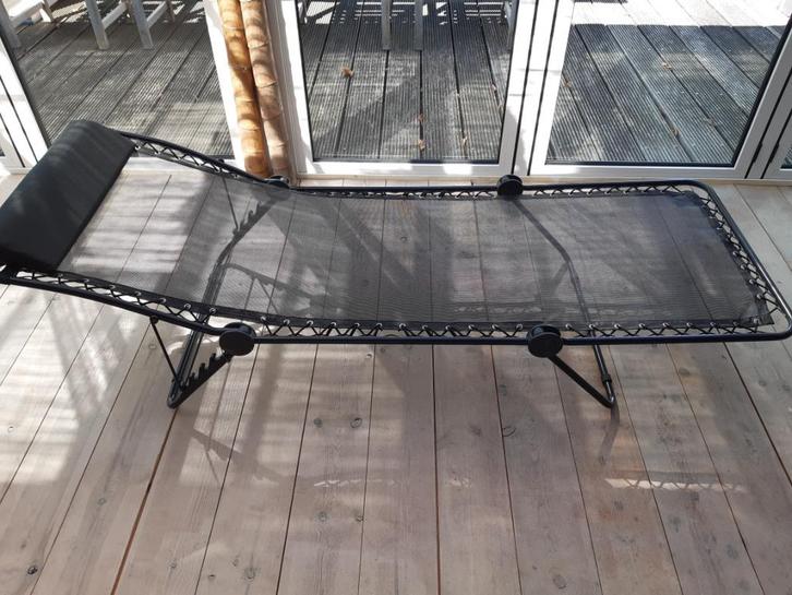 Robuust inklapbaar en verstelbaar ligbed, Tuin en Terras, Ligbedden, Zo goed als nieuw, Aluminium, Inklapbaar, Verstelbaar, Ophalen