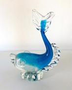 Glazen vis turquoise zilver Barovier & Toso Murano 5577-g, Antiek en Kunst, Antiek | Glas en Kristal, Ophalen of Verzenden