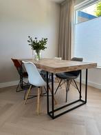 Eettafel hout / metaal - 180 x 90 cm, Huis en Inrichting, Tafels | Eettafels, Zo goed als nieuw, Vijf personen of meer, Rechthoekig