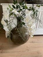 Zijdenboeket incl pot - bloemstuk - zijden bloemen - vaas, Ophalen, Zo goed als nieuw