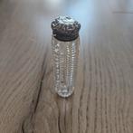 Antiek Parfumflesje met Zilveren Dop, Ophalen of Verzenden