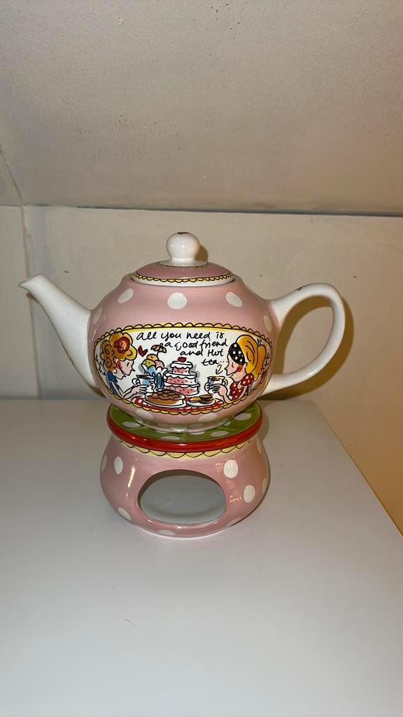 Blond Amsterdam Theepot met theelichthouder, Antiek en Kunst, Antiek | Servies compleet, Ophalen