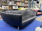 Desede DS102 Shell lounge bank zwart leer Mathias Hoffmann, Ophalen, Gebruikt, 125 tot 150 cm, Driepersoons