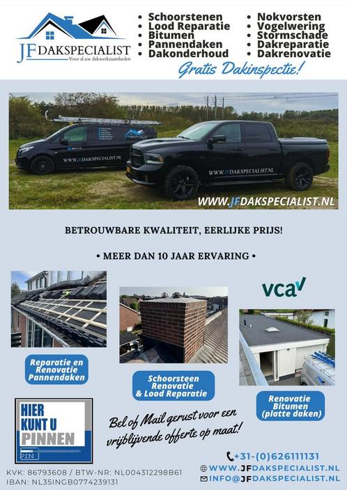 JF Dakspecialist/ De Dakdekker voor al uw Dakwerkzaamheden, Diensten en Vakmensen, Dakdekkers en Rietdekkers, Bitumineus, Pannen