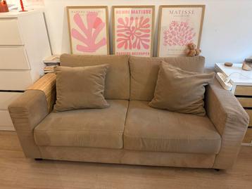 Bruine bank 180cm - evt incl. kussens! beschikbaar voor biedingen