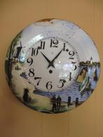 antieke emaille keuken klok met mooie voorstelling, Antiek en Kunst, Ophalen of Verzenden