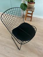 Vier zwarte draadstoelen staal, Huis en Inrichting, Stoelen, Ophalen, Gebruikt, Zwart, Vier