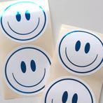 Sluitstickers smiley stickers metallic blauw wensetiket kado, Hobby en Vrije tijd, Stickers en Plaatjes, Nieuw, Meerdere stickers
