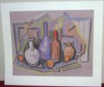 Schilderij Stilleven van flessen, pastel van Nick Woudenberg, Ophalen of Verzenden
