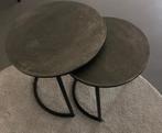 Set ronde bijzettafeltjes metaal, Minder dan 55 cm, Gebruikt, Metaal of Aluminium, Rond