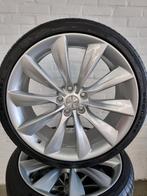 Nette orig. 21" Tesla Model S Turbine velgen, 7mm zomerbande, Ophalen, Banden en Velgen, 21 inch, Personenwagen