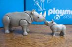 dierentuin wild life 6638 70357 neushoorn met jong 100%, Ophalen of Verzenden, Zo goed als nieuw, Complete set