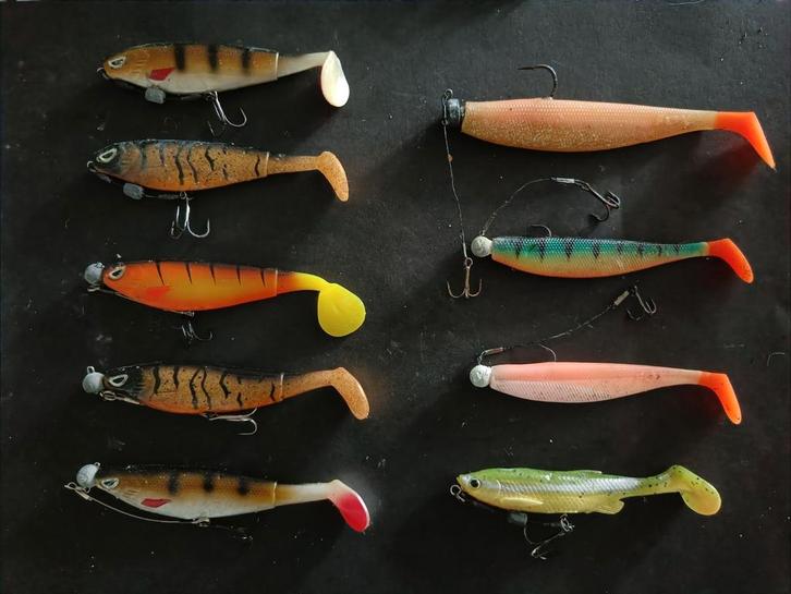 Kunstaas 9 shads Savage Gear en Fox , zie beschrijving, Watersport en Boten, Hengelsport | Roofvissen, Zo goed als nieuw, Overige typen