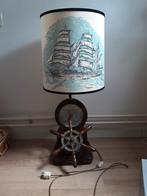 Antieke massief houten scheepsvaarderslamp met barometer, Ophalen, Gebruikt, Hout, Minder dan 50 cm