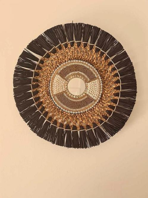 Zwart/bruin wandspiegel XL uit Bali, Huis en Inrichting, Woonaccessoires | Wanddecoraties, Nieuw, Ophalen of Verzenden