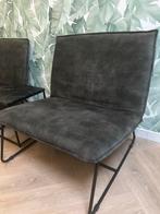 2 Donkergroene Lage Fauteuiltjes, Huis en Inrichting, Stoelen, Ophalen, Gebruikt, Twee, Overige kleuren