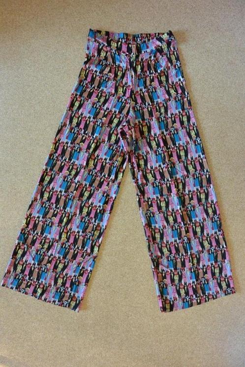 Attic & Barn palazzo broek 38 gekleurd nieuwstaat, Kleding | Dames, Broeken en Pantalons, Zo goed als nieuw, Maat 38/40 (M), Blauw