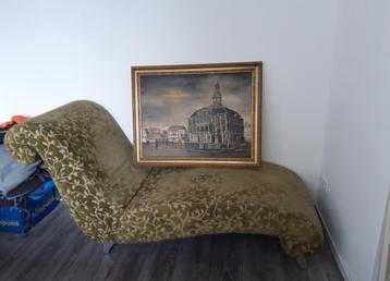 Groot gedetailleerd schilderij met gouden lijst beschikbaar voor biedingen
