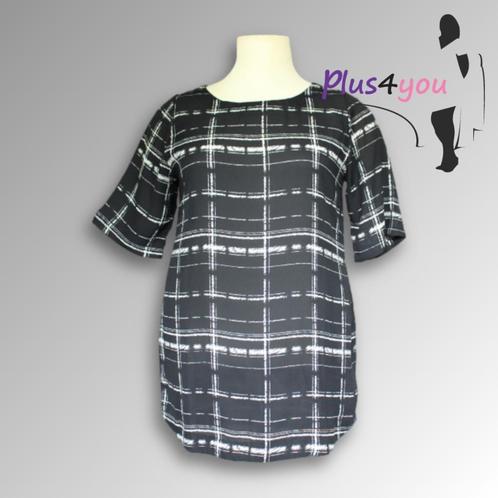 30368 Zgan Tuniek  mt 44  F10, Kleding | Dames, Grote Maten, Zo goed als nieuw, Blouse of Tuniek, Zwart, Ophalen of Verzenden