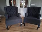 Landelijke fauteuils antraciet, Huis en Inrichting, Fauteuils, Ophalen, Gebruikt, 75 tot 100 cm, Stof