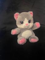 Paws by Dino pluche grijs/wit/roze knuffel kat: 19 cm groot, Kinderen en Baby's, Ophalen of Verzenden, Gebruikt, Poes