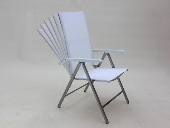 MERAN roestvrijstalen verstelbare klapstoel, Tuin en Terras, Tuinstoelen, Nieuw, Textileen, Verstelbaar, Ophalen of Verzenden