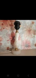 Vintage Onyx Lamp met Roze Fluweel Kap, Huis en Inrichting, Lampen | Vloerlampen, Ophalen of Verzenden, Minder dan 100 cm