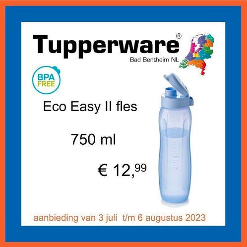 Tupperware ecofles II, 750ml, nieuw, Huis en Inrichting, Keuken | Tupperware, Nieuw, Blauw, Ophalen of Verzenden