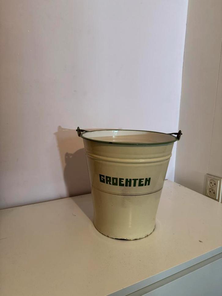 Oude Emaille Groente Emmer, Huis en Inrichting, Keuken | Keukenbenodigdheden, Gebruikt, Ophalen of Verzenden