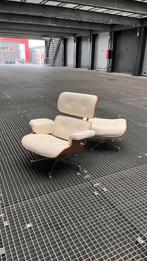 Eames replica lounge stoel ottoman rundleer palisander hout, Ophalen, Zo goed als nieuw, Hout, 50 tot 75 cm