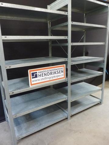 Stalen stelling / opbergrek 60cm diep / legbordstelling rek beschikbaar voor biedingen
